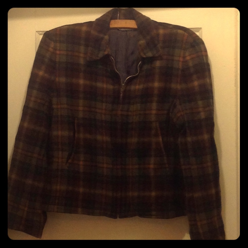 Vintage 100% wool plaid Pendleton jacket unisex M